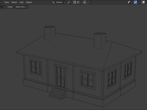 Medieval house low poly village town city residential game ready 35 3D Model