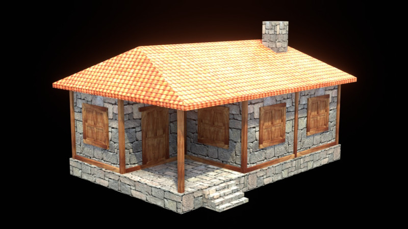 Medieval house low poly village town city residential game ready 36 3D 모델 .c4d .max .obj .3ds .fbx .stl .blend
