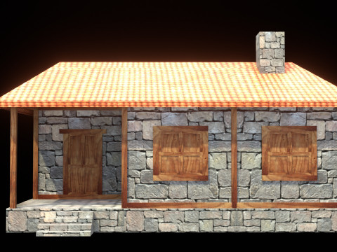 Medieval house low poly village town city residential game ready 36 3D 모델