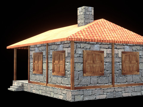 Medieval house low poly village town city residential game ready 36 3D 모델
