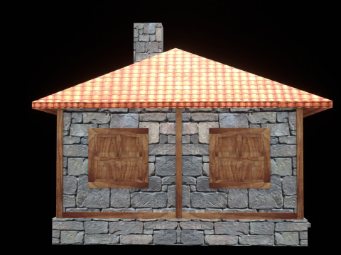 Medieval house low poly village town city residential game ready 36 3D 모델