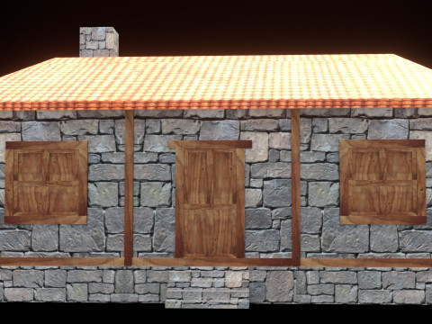 Medieval house low poly village town city residential game ready 36 3D 모델