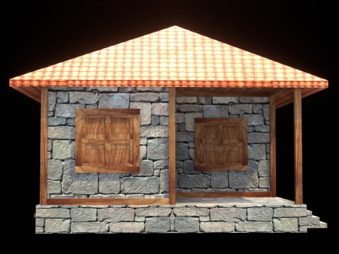 Medieval house low poly village town city residential game ready 36 3D 모델