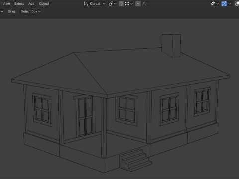 Medieval house low poly village town city residential game ready 36 3D 모델