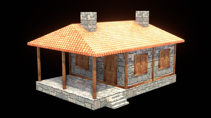 Medieval house low poly village town city residential game ready 37 3D 모델 .c4d .max .obj .3ds .fbx .stl .blend