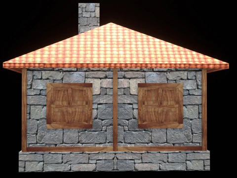 Medieval house low poly village town city residential game ready 37 3D Model