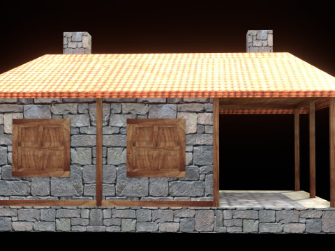 Medieval house low poly village town city residential game ready 37 3D 모델