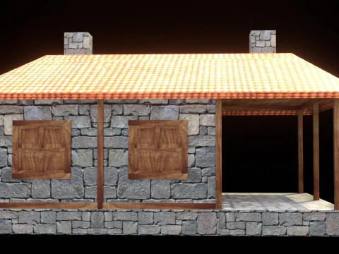 Medieval house low poly village town city residential game ready 37 3D Model
