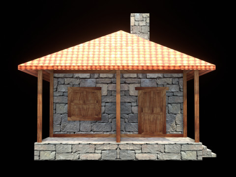 Medieval house low poly village town city residential game ready 37 3D 모델