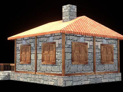 Medieval house low poly village town city residential game ready 39 3D 模型
