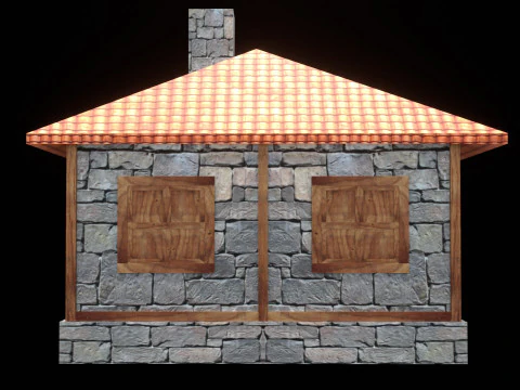 Medieval house low poly village town city residential game ready 39 3D Model
