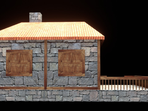 Medieval house low poly village town city residential game ready 39 3D 模型
