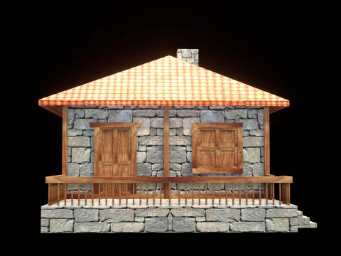 Medieval house low poly village town city residential game ready 39 3D Model