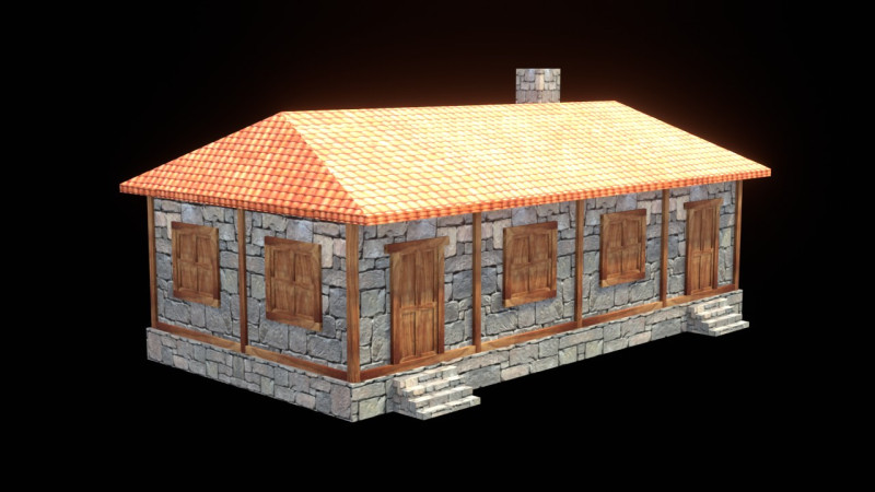 Medieval house low poly village town city residential game ready 40 Modelo 3D .c4d .max .obj .3ds .fbx .stl .blend 