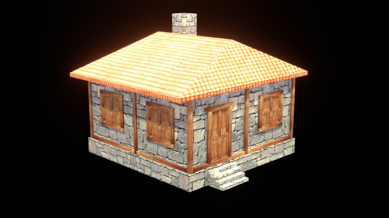 Medieval house low poly village town city residential game ready 41 3D Model .c4d .max .obj .3ds .fbx .stl .blend