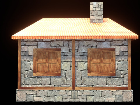 Medieval house low poly village town city residential game ready 41 3D Model