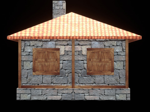 Medieval house low poly village town city residential game ready 41 3D Model