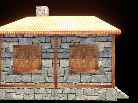 Medieval house low poly village town city residential game ready 41 3D Model
