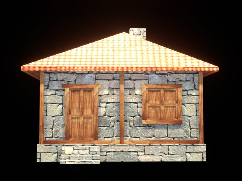 Medieval house low poly village town city residential game ready 41 3D Model