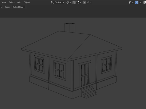 Medieval house low poly village town city residential game ready 41 3D Model