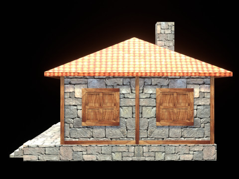 Medieval house low poly village town city residential game ready 42 3D Model