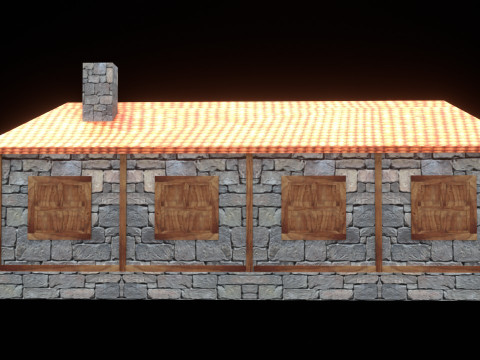 Medieval house low poly village town city residential game ready 42 3D Model