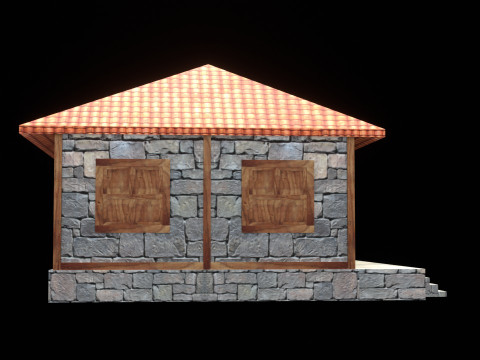 Medieval house low poly village town city residential game ready 42 3D Model