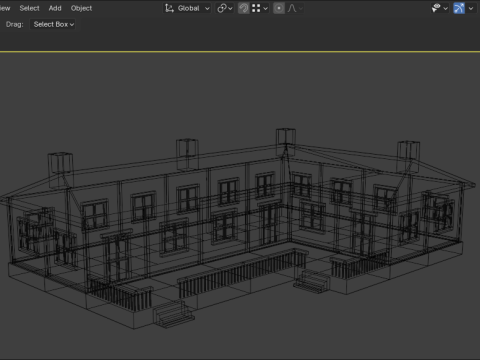 Medieval house low poly village town city residential game ready 43 3D Model