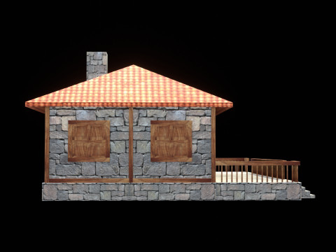 Medieval house low poly village town city residential game ready 44 3Dモデル