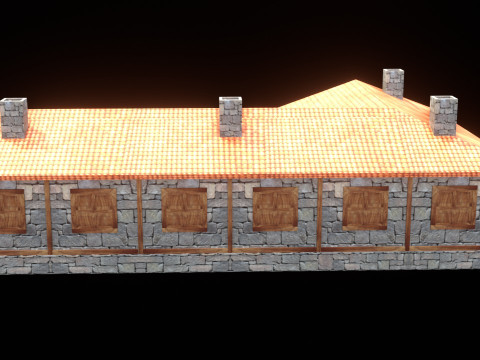 Medieval house low poly village town city residential game ready 45 3D 模型