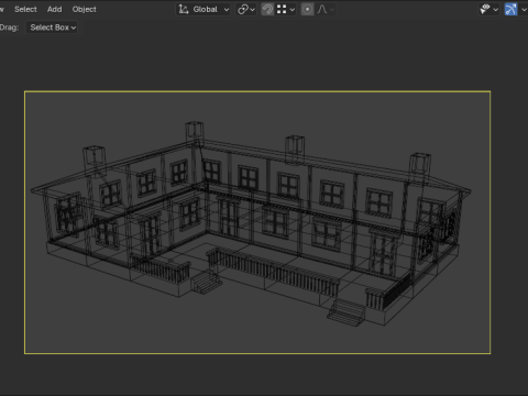 Medieval house low poly village town city residential game ready 45 3D 模型