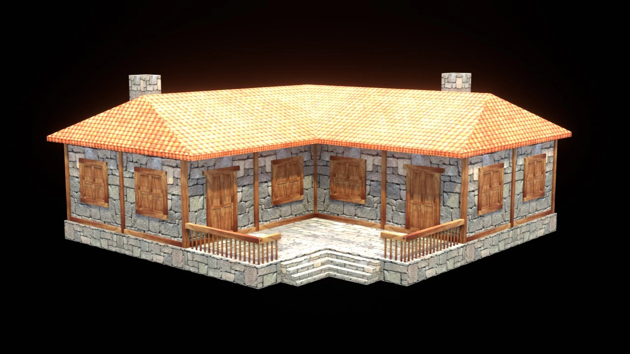 Medieval house low poly village town city residential game ready 46 3D Model .c4d .max .obj .3ds .fbx .stl .blend 