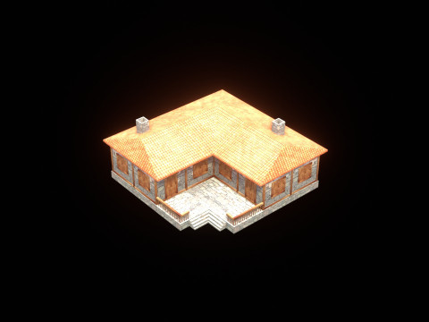 Medieval house low poly village town city residential game ready 46 3Dモデル