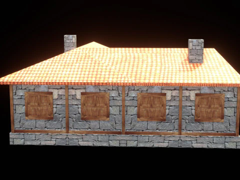 Medieval house low poly village town city residential game ready 46 3D Model