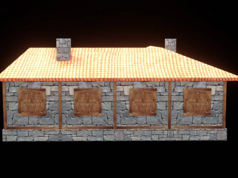 Medieval house low poly village town city residential game ready 46 3D Model