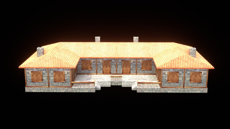 Medieval house low poly village town city residential game ready 47 3Dモデル .c4d .max .obj .3ds .fbx .stl .blend