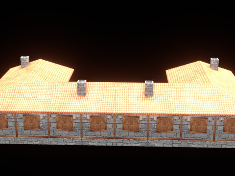 Medieval house low poly village town city residential game ready 47 3Dモデル
