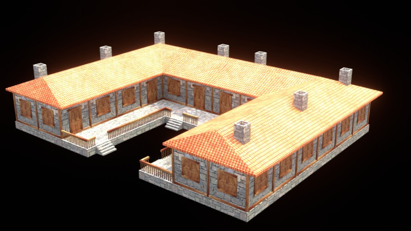 Medieval house low poly village town city residential game ready 49 3D 模型 .c4d .max .obj .3ds .fbx .stl .blend