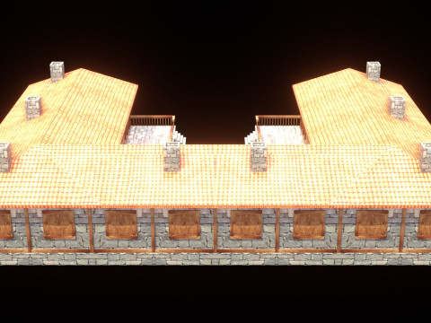 Medieval house low poly village town city residential game ready 49 3D 模型