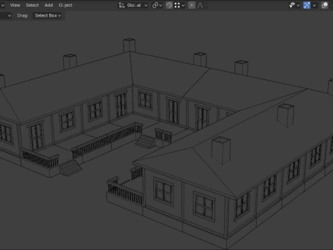 Medieval house low poly village town city residential game ready 49 3D Model