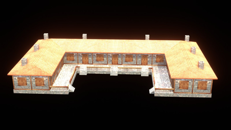 Medieval house low poly village town city residential game ready 50 3D 모델 .c4d .max .obj .3ds .fbx .stl .blend