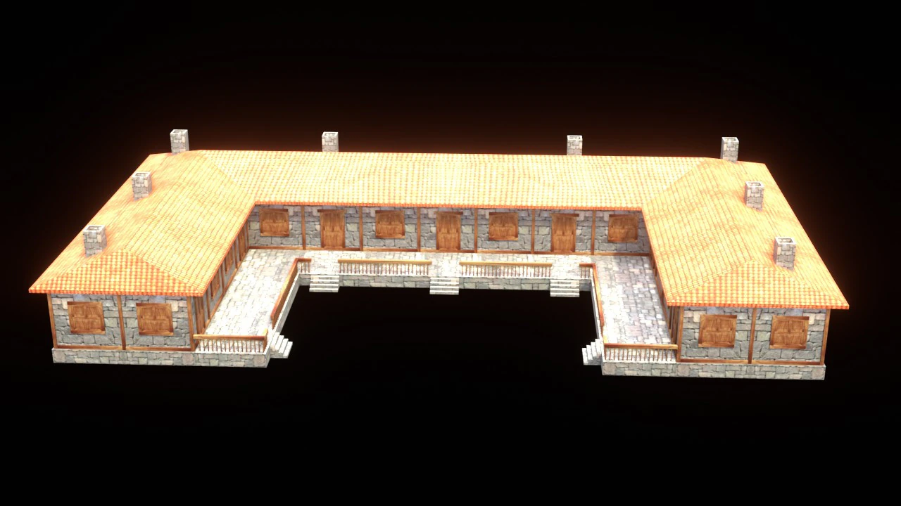 Medieval house low poly village town city residential game ready 50 3D Model .c4d .max .obj .3ds .fbx .stl .blend 