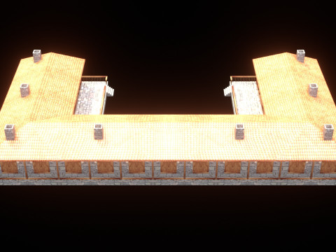 Medieval house low poly village town city residential game ready 50 3D 모델