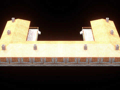 Medieval house low poly village town city residential game ready 50 3D Model