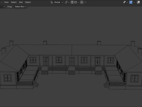 Medieval house low poly village town city residential game ready 50 3D Model