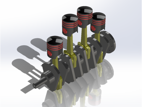 4 Cylindrical Engine Modèle 3D