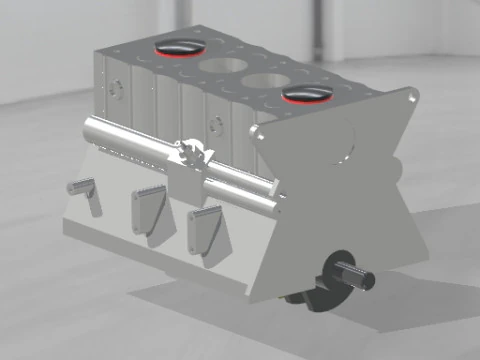 4 Stroke Engine 3D Model