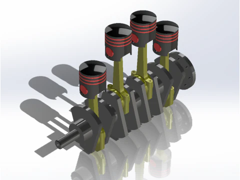 4 Stroke Engine 3D Model