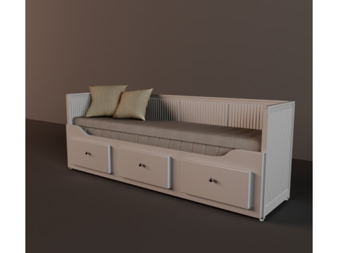Model Title HEMNES IKEA 3-Drawer Daybed 3D Model
