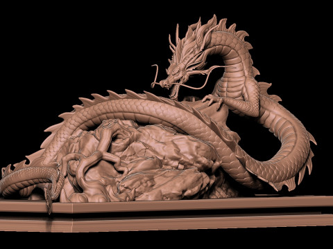 Naga Fang Long Chinese Dragon Model do druku 3D